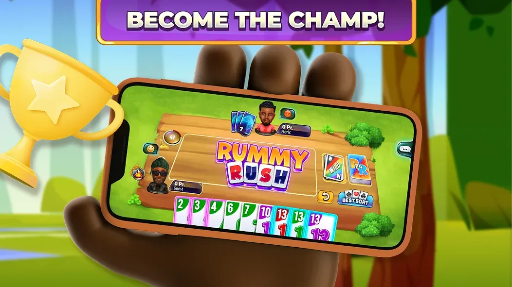 Rummy Rush - Classic Card Game [MOD: безлимитные монеты и подсказки] (Бесплатно / APK) — скриншот 5