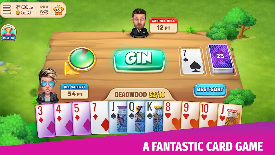 Gin Rummy Stars - Card Game [MOD: безлимитные монеты и все карты] — Скачать бесплатно (APK) — скриншот 1