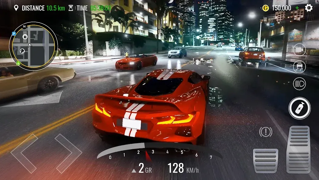 Traffic Driving Car Simulator [MOD: безлимитные деньги и топливо] на Андроид — скриншот 1