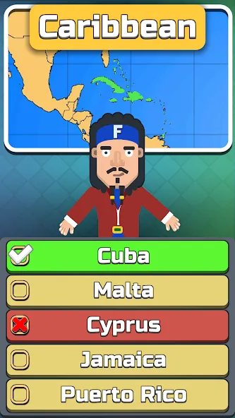 Скачать Geography: Flags Quiz Game [MOD: открыты все флаги и уровни] на телефон — скриншот 2