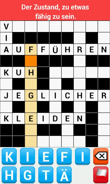 Скачать Kreuzworträtsel Deutsch [MOD: безлимитные подсказки и открыты все уровни] на телефон — скриншот 1