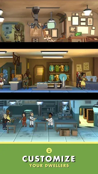 Fallout Shelter [MOD: безлимитные ресурсы и открытые комнаты] — Скачать бесплатно (APK) — скриншот 5