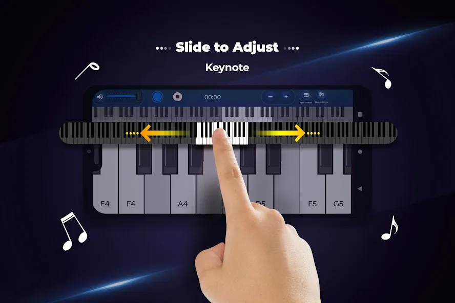 Real Piano Keyboard [MOD: реалистичный звук и безлимитные ноты] (Бесплатно / APK) — скриншот 3