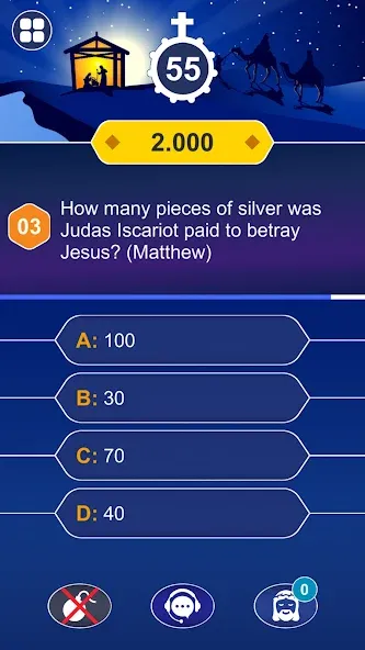Скачать взлом Daily Bible Trivia: Quiz Games [MOD: безлимитные подсказки и очки] — скриншот 4