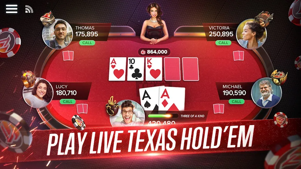 Скачать Poker Heat™ Texas Holdem Poker [MOD: безлимитные фишки и все столы открыты] — скриншот 1