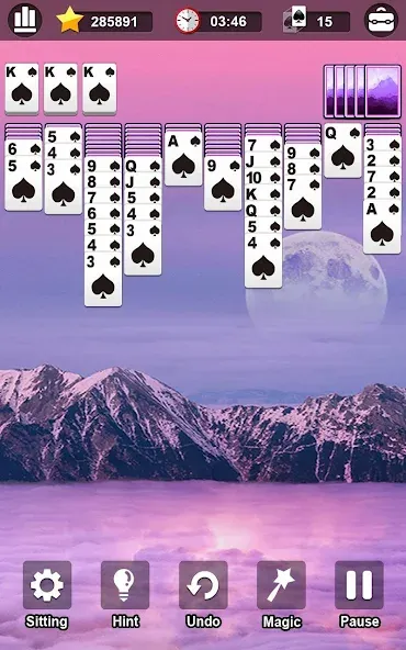 Скачать взлом Spider Solitaire [MOD: безлимитные подсказки и отмены ходов] — скриншот 2