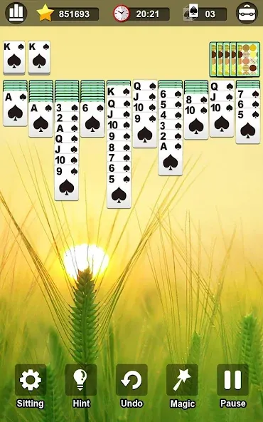 Скачать взлом Spider Solitaire [MOD: безлимитные подсказки и отмены ходов] — скриншот 3