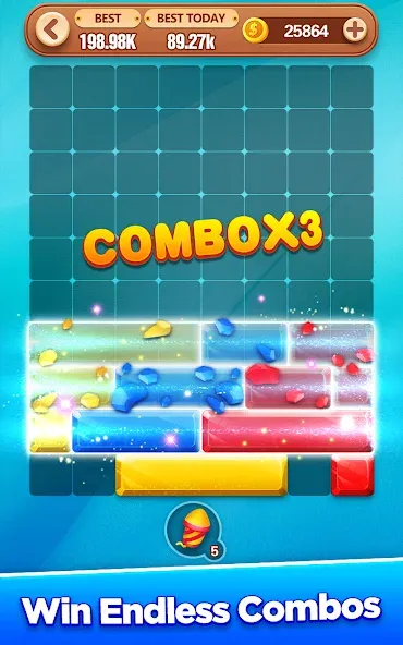 Block Crush - Puzzle Game [MOD: без рекламы и бесконечные подсказки] (Бесплатно / APK) — скриншот 5