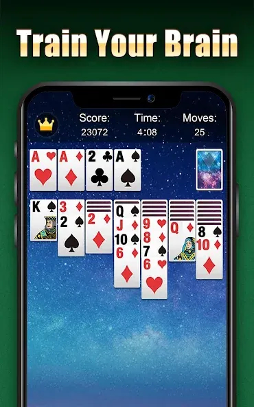 Взломанная Solitaire [MOD: подсказки без ограничений и отмена ходов] на Андроид — скриншот 2