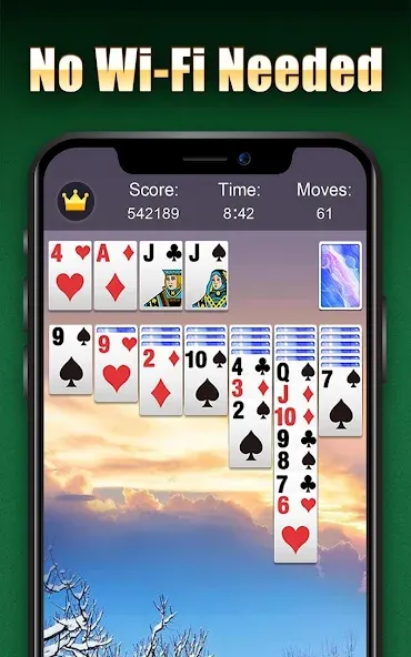 Взломанная Solitaire [MOD: подсказки без ограничений и отмена ходов] на Андроид — скриншот 3