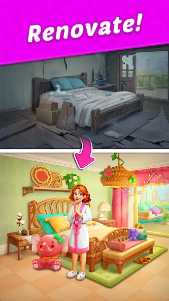 Скачать Design Blast - Match & Home [MOD: безлимитные монеты и подсказки] — скриншот 1
