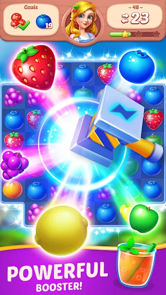 Fruit Diary - Match 3 Games [MOD: безлимитные монеты и жизни] (Бесплатно / APK) — скриншот 3