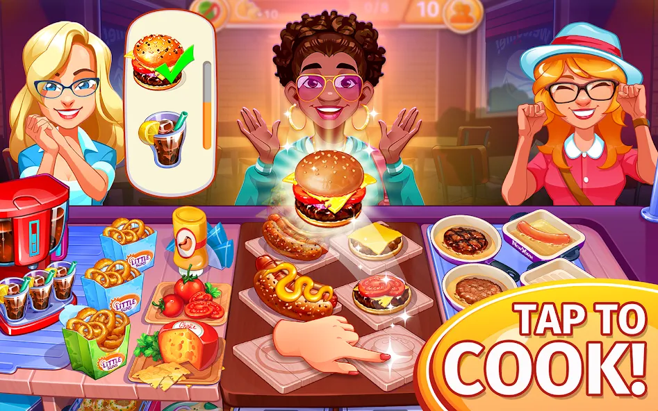 Взломанная Cooking Craze: Restaurant Game [MOD: безлимитные монеты и алмазы] на Андроид — скриншот 1