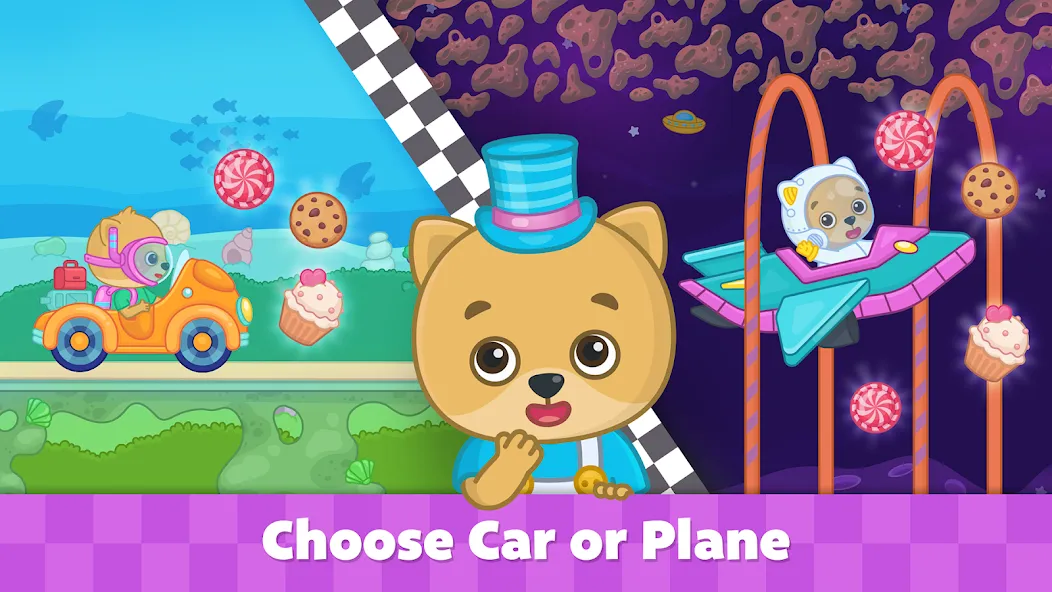 Взломанная Bimi Boo Car Games for Kids [MOD: открыты все машинки и уровни] на Андроид — скриншот 3
