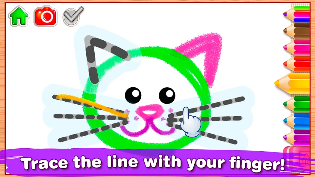 Скачать Bini Drawing for Kids Games [MOD: все инструменты рисования разблокированы] — скриншот 3