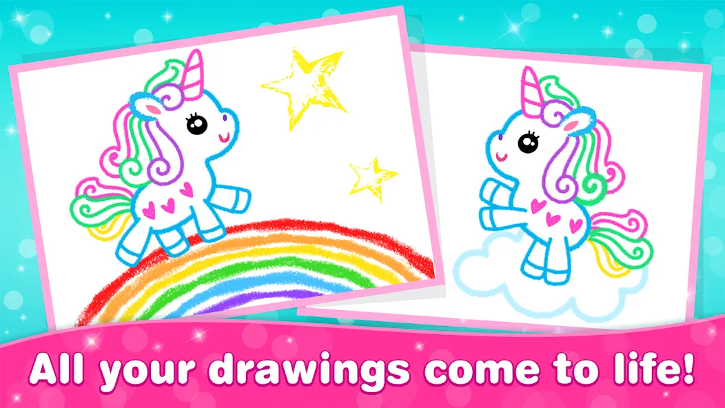 Взломанная Bini Game Drawing for kids app [MOD: разблокированы все рисунки и уроки] на Андроид — скриншот 4