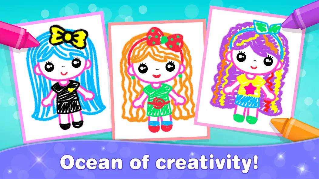 Взломанная Bini Game Drawing for kids app [MOD: разблокированы все рисунки и уроки] на Андроид — скриншот 5