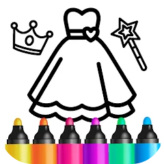 Взломанная Bini Game Drawing for kids app [MOD: разблокированы все рисунки и уроки] на Андроид