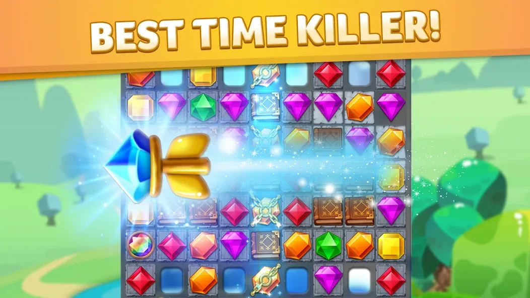 Скачать взлом Jewel Match King [MOD: безлимитные жизни и подсказки] — скриншот 2