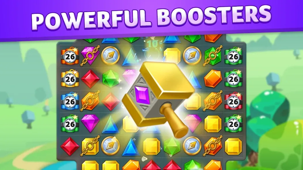 Скачать взлом Jewel Match King [MOD: безлимитные жизни и подсказки] — скриншот 5