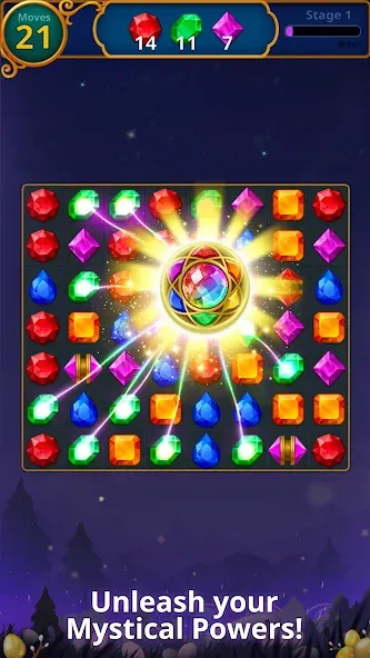 Скачать Jewels Magic: Mystery Match3 [MOD: безлимитные монеты и жизни] — скриншот 2