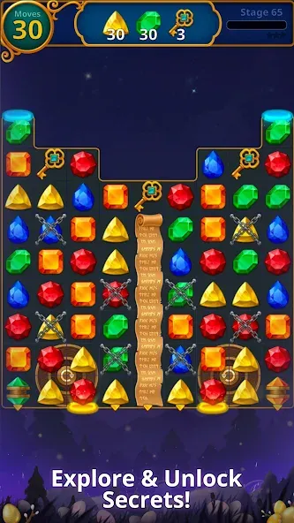 Скачать Jewels Magic: Mystery Match3 [MOD: безлимитные монеты и жизни] — скриншот 3