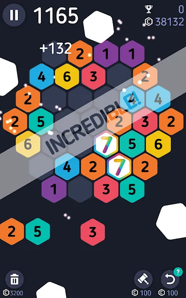 Взломанная Make7! Hexa Puzzle [MOD: безлимитные ходы и подсказки] на Андроид — скриншот 4