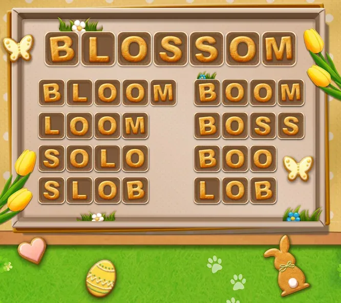 Взломанная Word Cookies! ® [MOD: безлимитные подсказки и монеты] на Андроид — скриншот 1