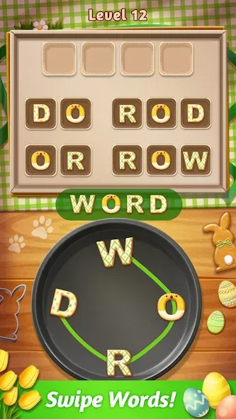 Взломанная Word Cookies! ® [MOD: безлимитные подсказки и монеты] на Андроид — скриншот 2