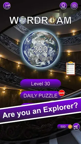 Word Roam - Word Of Wonders [MOD: безлимитные подсказки и монеты] последняя версия — скриншот 1