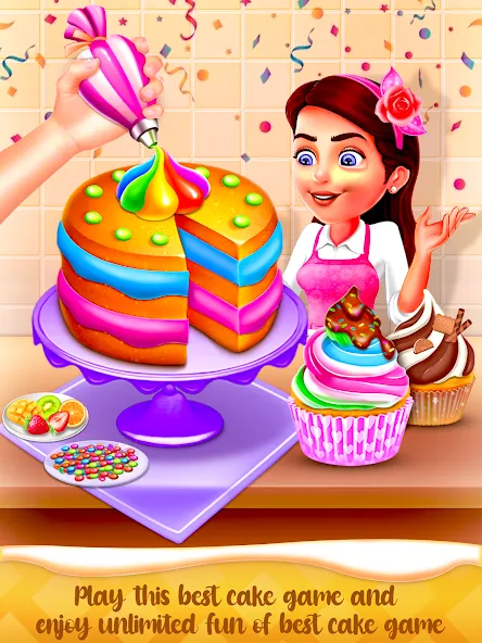 Cake Maker Cooking Cake Games [MOD: безлимитные деньги и всё открыто] последняя версия — скриншот 1