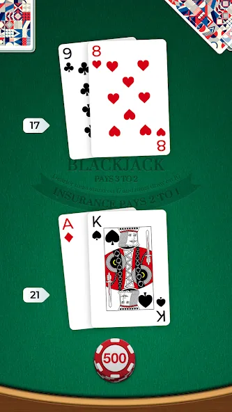Blackjack [MOD: безлимитные фишки и легкие победы] последняя версия — скриншот 1