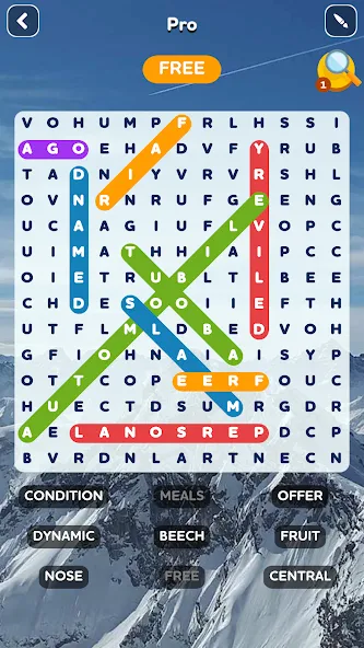 Взломанная Word Search - Word Puzzle Game [MOD: безлимитные подсказки и открыты уровни] на Андроид — скриншот 3