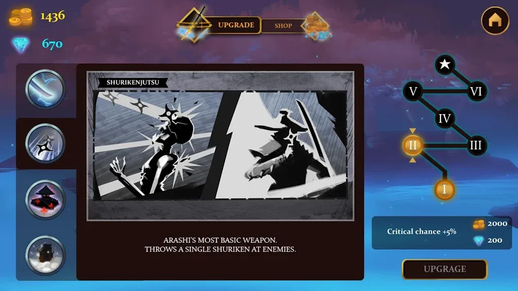 Скачать Ninja Arashi [MOD: безлимитные монеты и открыты все уровни] — скриншот 5
