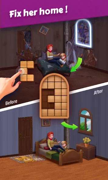 Взломанная Jigsaw Puzzles - Block Puzzle [MOD: без рекламы и все пазлы открыты] на Андроид — скриншот 3