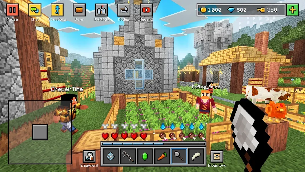 Скачать Block World 3D: Craft & Build [MOD: много ресурсов и открыты скины] на телефон — скриншот 1