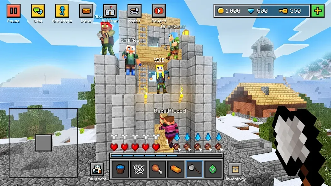 Скачать Block World 3D: Craft & Build [MOD: много ресурсов и открыты скины] на телефон — скриншот 3