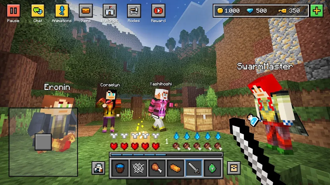 Скачать Block World 3D: Craft & Build [MOD: много ресурсов и открыты скины] на телефон — скриншот 4