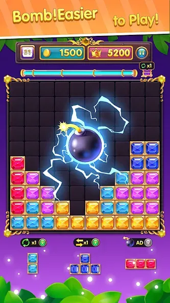 Взломанная Block Puzzle: Block Blast! [MOD: без рекламы и безлимитные подсказки] на Андроид — скриншот 2