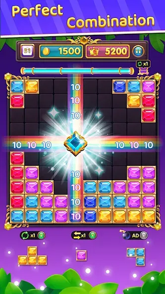 Взломанная Block Puzzle: Block Blast! [MOD: без рекламы и безлимитные подсказки] на Андроид — скриншот 4