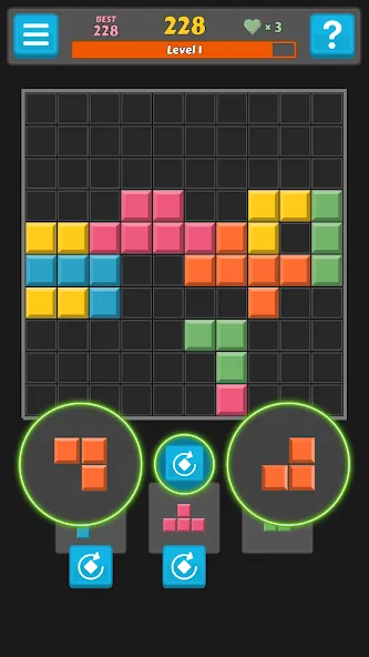Block Buster - Hex and Square [MOD: безлимитные монеты и подсказки] (Бесплатно / APK) — скриншот 3