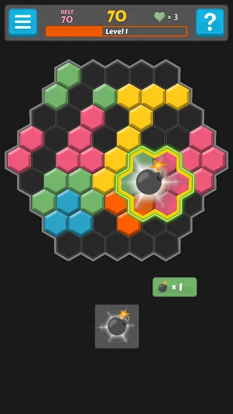 Block Buster - Hex and Square [MOD: безлимитные монеты и подсказки] (Бесплатно / APK) — скриншот 4