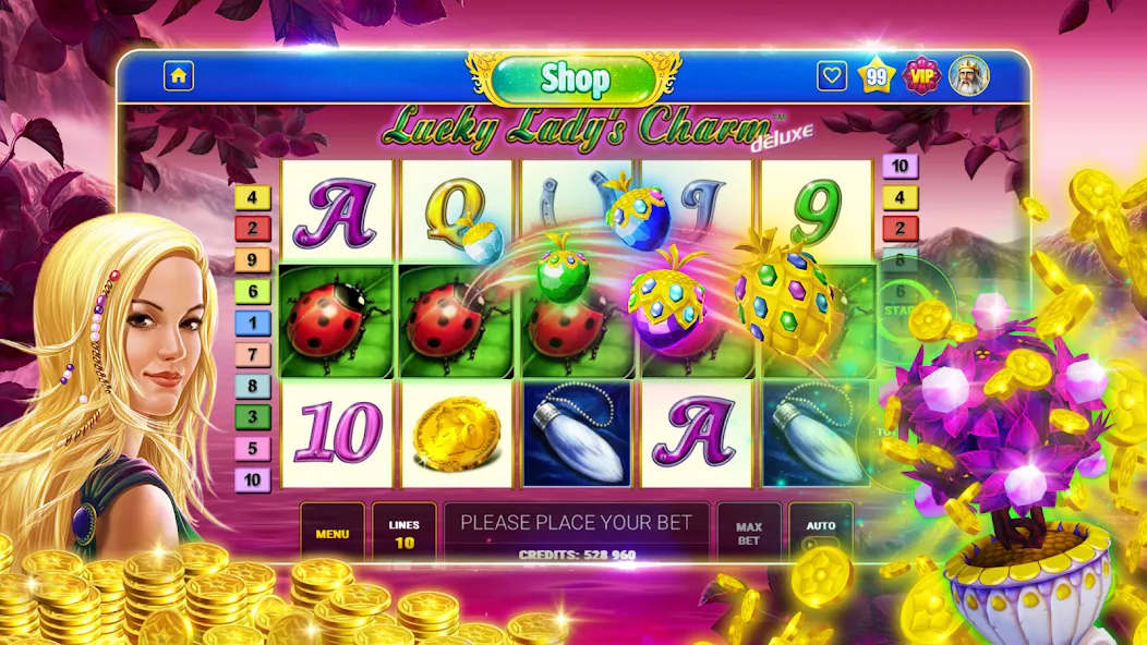 Скачать Bloom Boom Casino Slots Online [MOD: безлимитные монеты и бонусы] на телефон — скриншот 3