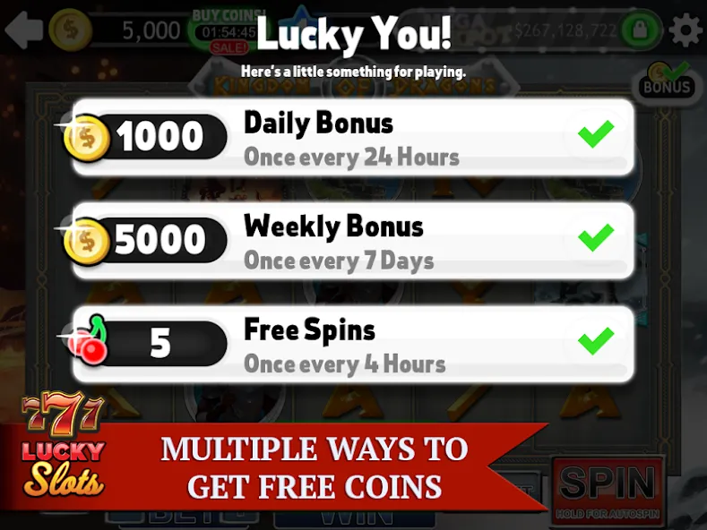 Lucky Slots [MOD: безлимитные монеты и бонусы] (Бесплатно / APK) — скриншот 5