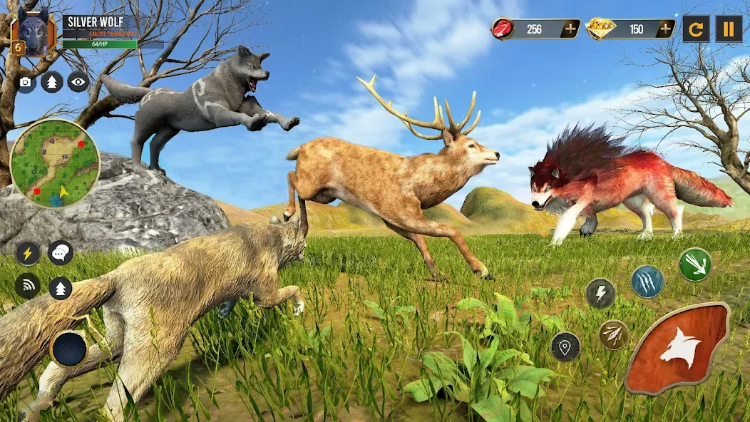 Скачать Wild Wolf Simulator Wolf Games [MOD: без рекламы и много монет] на телефон — скриншот 2