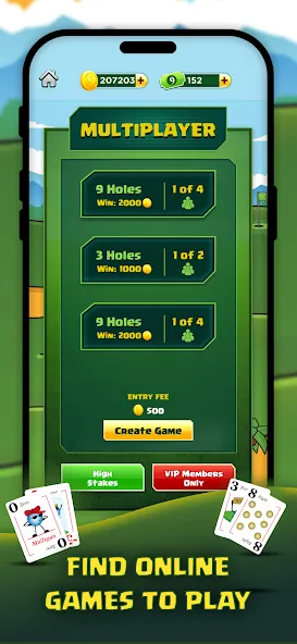 Скачать взлом Play Nine: Golf Card Game [MOD: безлимитные монеты и все уровни] — скриншот 3