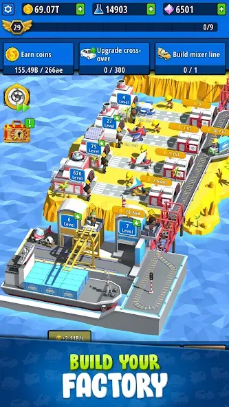 Idle Inventor - Factory Tycoon [MOD: безлимитные деньги и ресурсы] — Скачать бесплатно (APK) — скриншот 1