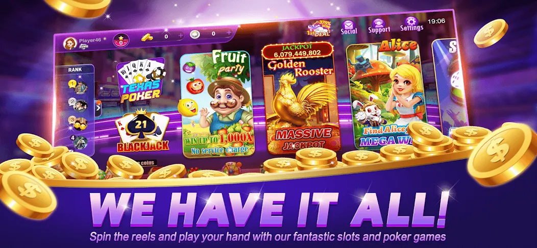 Скачать Happy Poker Slots [MOD: безлимитные монеты и бонусы] на телефон — скриншот 1