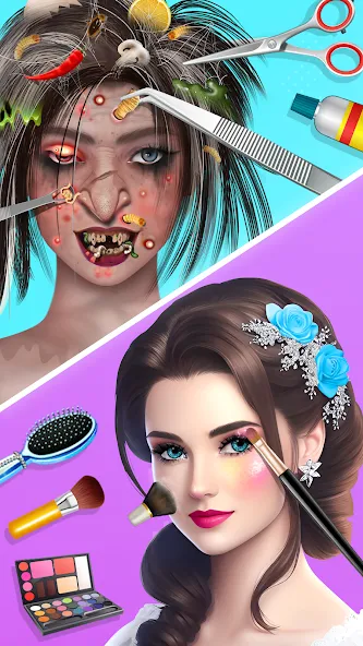 Взломанная ASMR Doctor Makeup Salon games [MOD: новые макияжи и без рекламы] на Андроид — скриншот 2