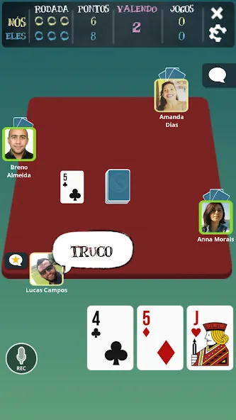 Взломанная Truco Brasil - Truco online [MOD: онлайн-игра с безлимитными монетами] на Андроид — скриншот 4